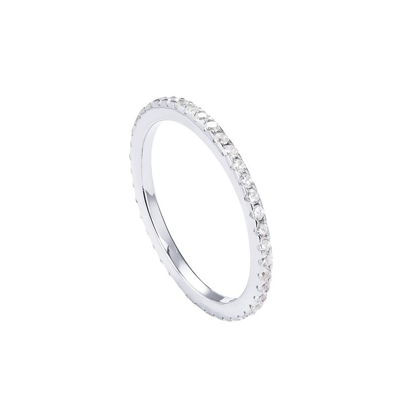 14K Gold-Plated Stackable Eternity Ring with Simulated Diamonds