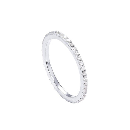 14K Gold-Plated Stackable Eternity Ring with Simulated Diamonds