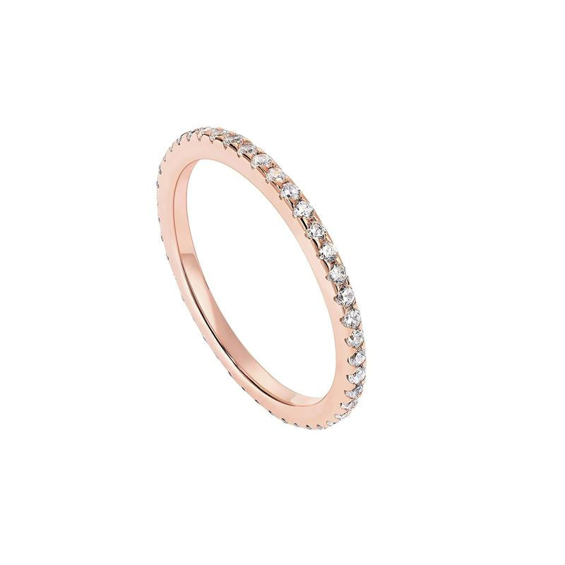 14K Gold-Plated Stackable Eternity Ring with Simulated Diamonds